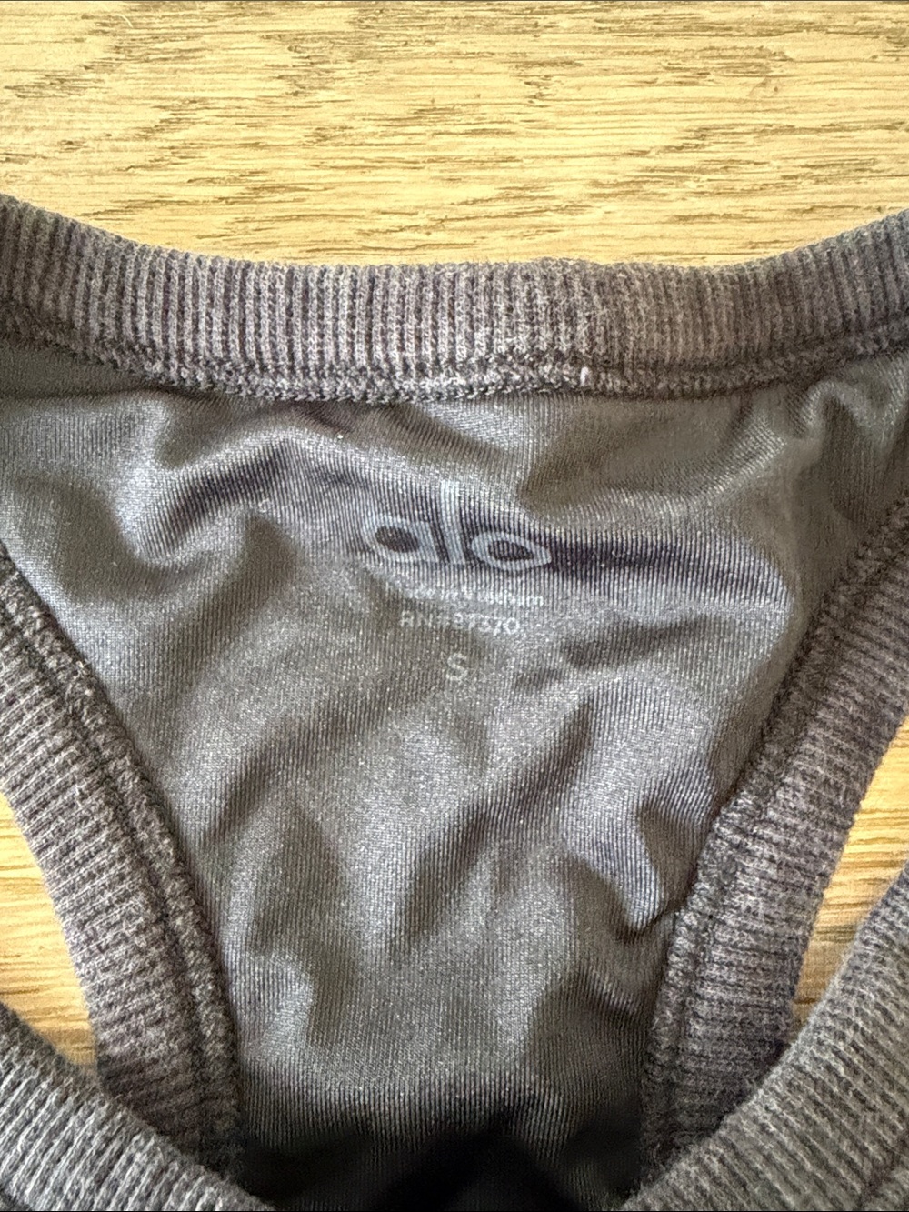 ALO Yoga Black Ribbed Racerback Tank - Picture 2 of 4